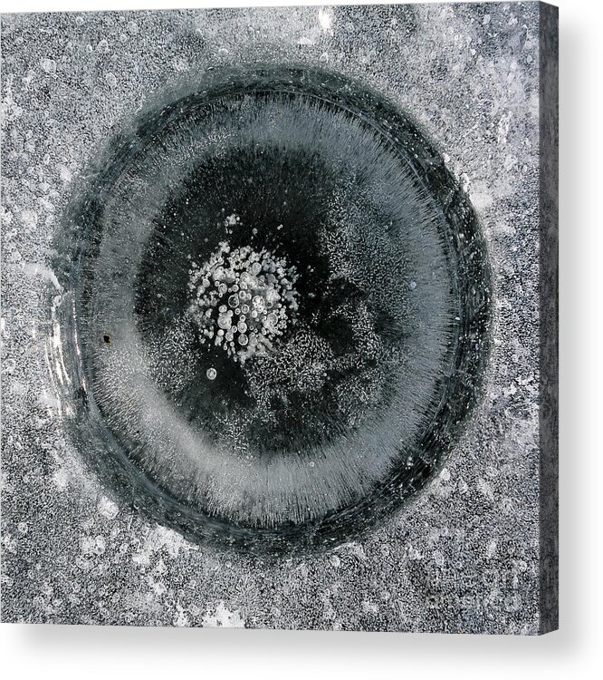 Ice Acrylic Print featuring the photograph Ice fishing hole 9 by Steven Ralser