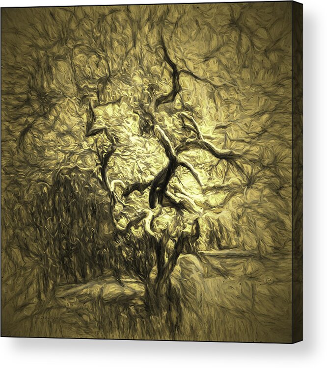 Tree Acrylic Print featuring the digital art Illusion Tree by Jean OKeeffe Macro Abundance Art