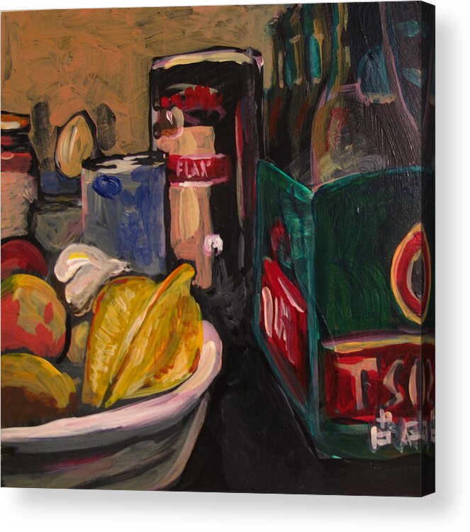 Fruit Acrylic Print featuring the painting In My Fridge by Tilly Strauss