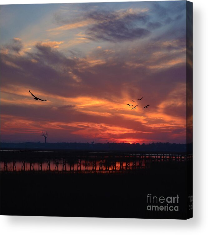 Throw Pillows Acrylic Print featuring the photograph Inlet Sunset Throw Pillow by Kathy Baccari