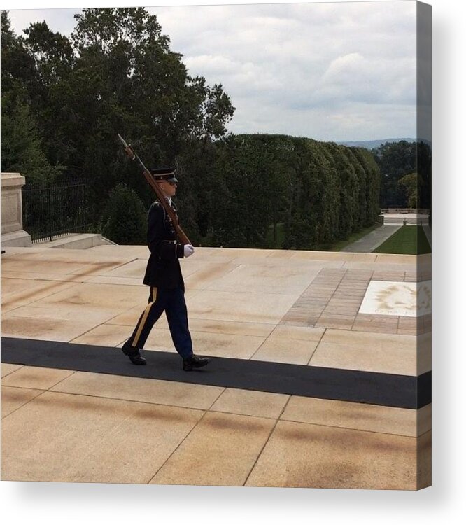 Tagsta_video Acrylic Print featuring the photograph #instaprints #tomboftheunknownsoldier by Jamie Brown
