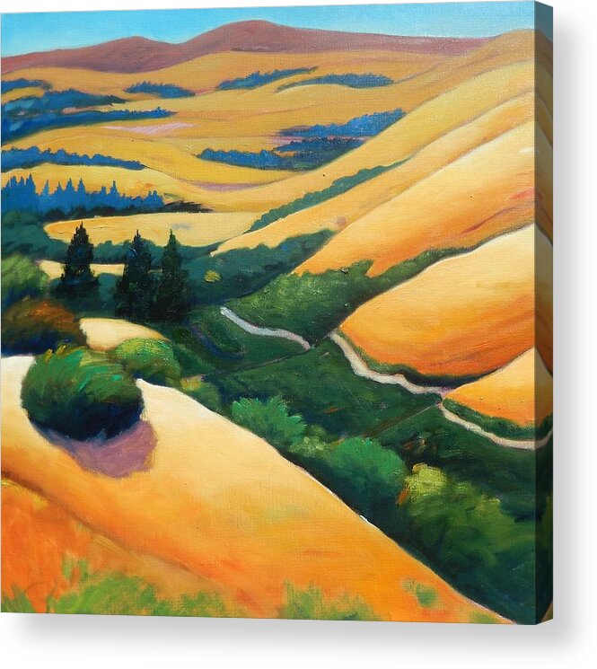 Valley Acrylic Print featuring the painting Into the Valley by Gary Coleman
