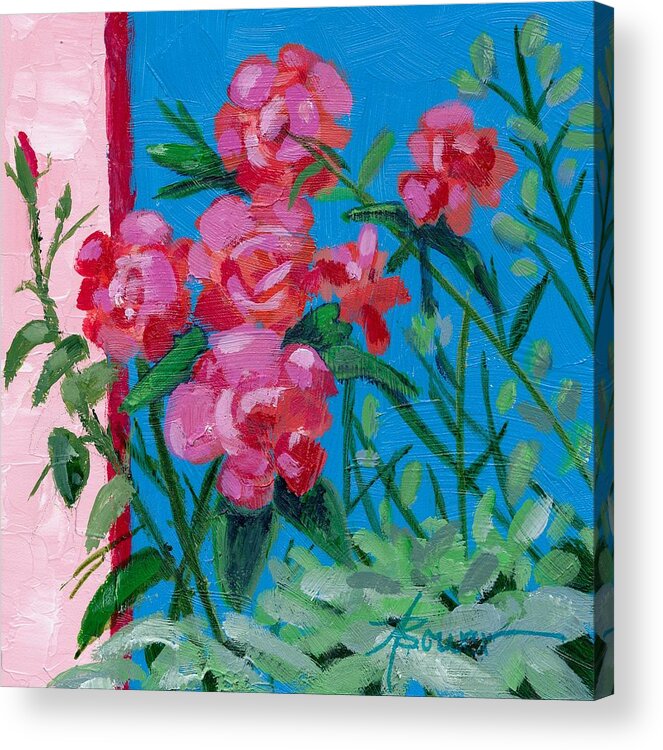 Flowers Acrylic Print featuring the painting Ioannina Garden by Adele Bower