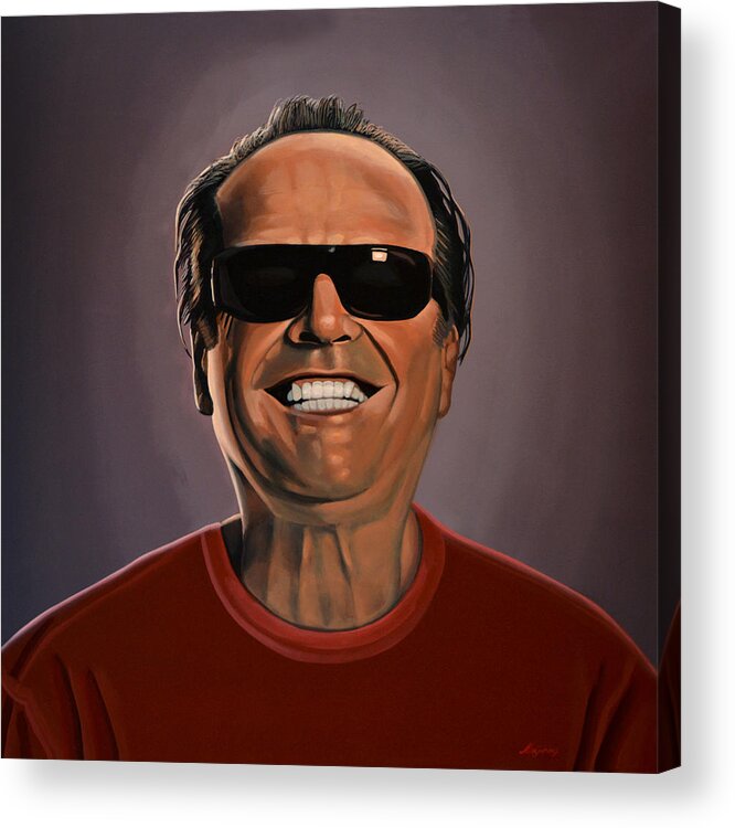Jack Nicholson Acrylic Print featuring the painting Jack Nicholson 2 by Paul Meijering