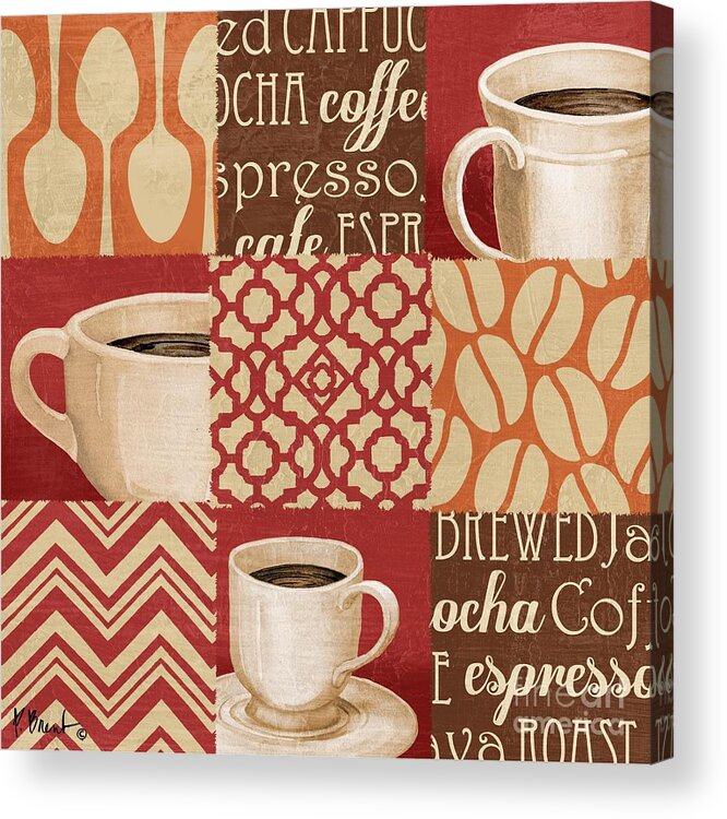 Barista Acrylic Print featuring the painting Java Collage II by Paul Brent