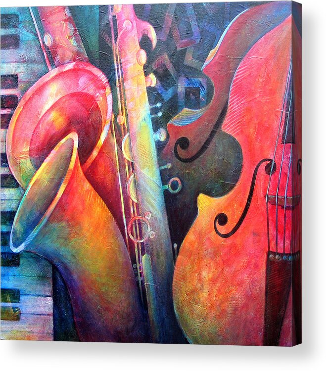 Music Acrylic Print featuring the painting Jazz by Susanne Clark