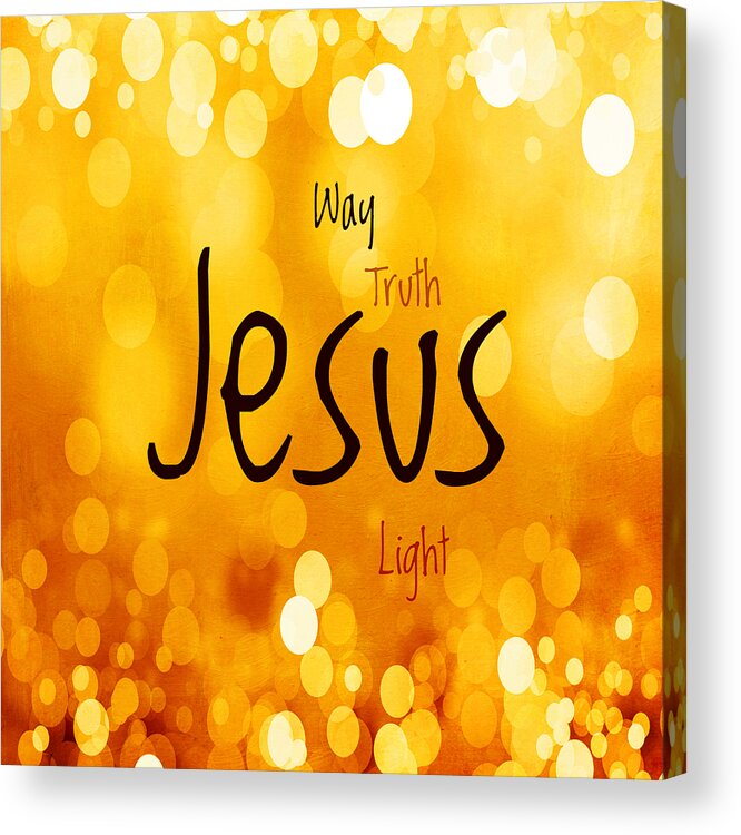 Advocate Acrylic Print featuring the mixed media Jesus Light 1 by Angelina Tamez