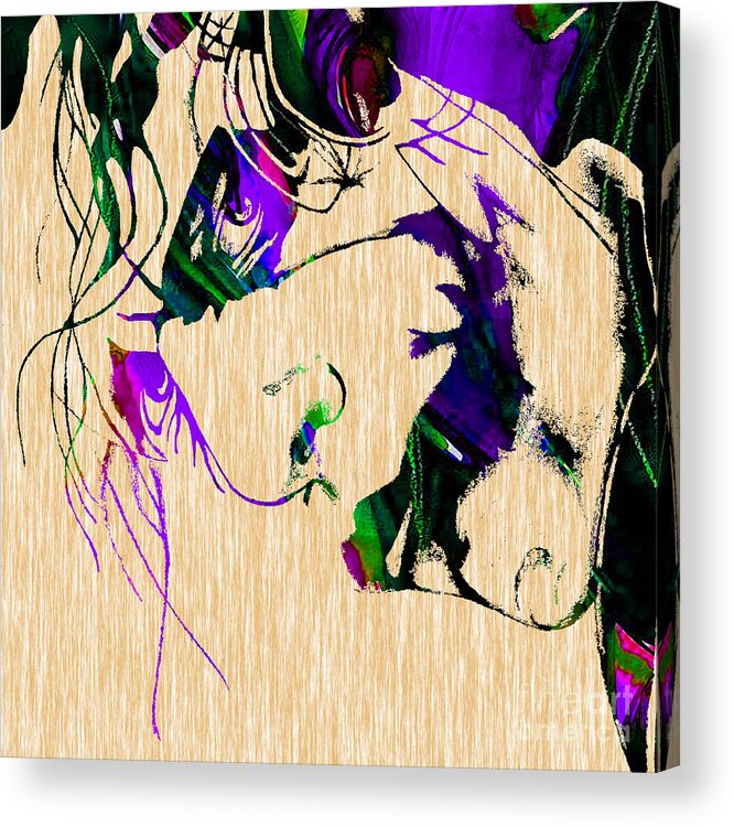 Heath Ledger Paintings Acrylic Print featuring the mixed media Joker Collection by Marvin Blaine