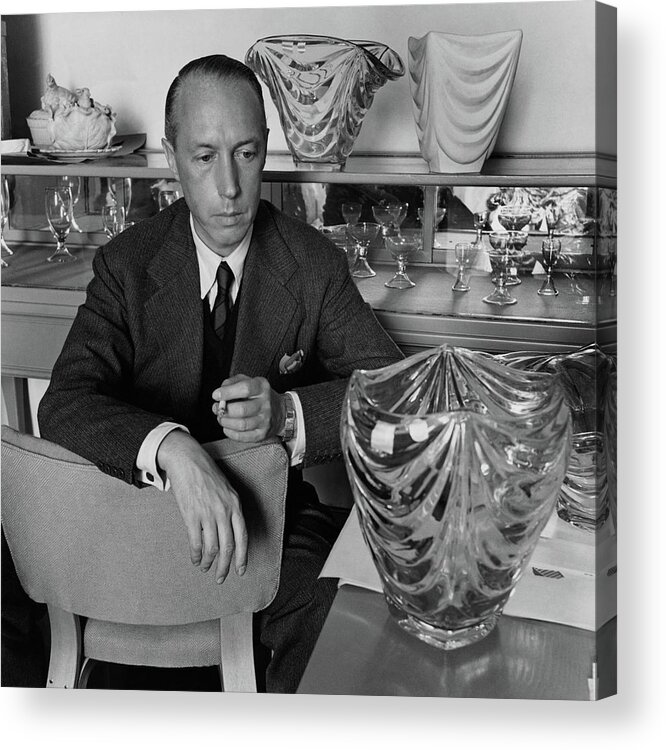 Artist Acrylic Print featuring the photograph Joseph B. Platt With A Vase Of His Own Design by Luis Lemus