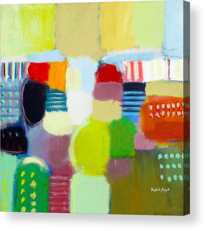 Peace Acrylic Print featuring the painting joy and peace Abstract colorful art by Habib Ayat