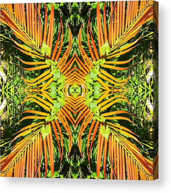 Kaleidoscope Acrylic Print featuring the photograph Jungle Pattern by Iryna Goodall