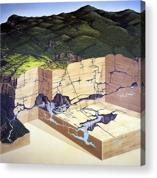 Illustration Acrylic Print featuring the painting Karst by Chase Studio