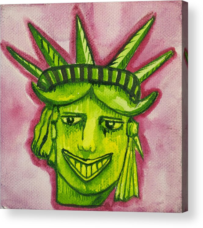 Lady Liberty Acrylic Print featuring the painting Lady Liberty Tillie by Patricia Arroyo