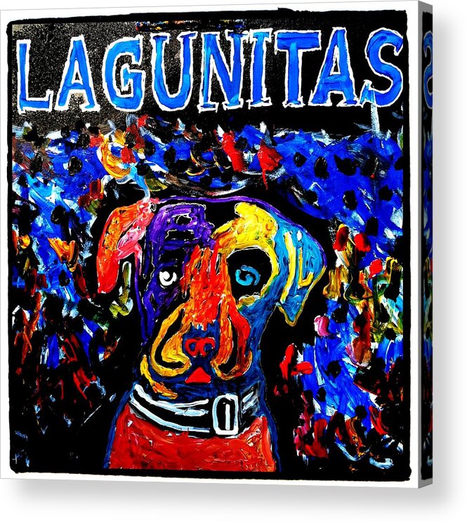 Lagunitas Acrylic Print featuring the painting Lagunitas Dog by Neal Barbosa