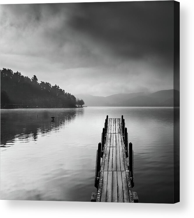 Lake Acrylic Print featuring the photograph Lake View With Pier II by George Digalakis