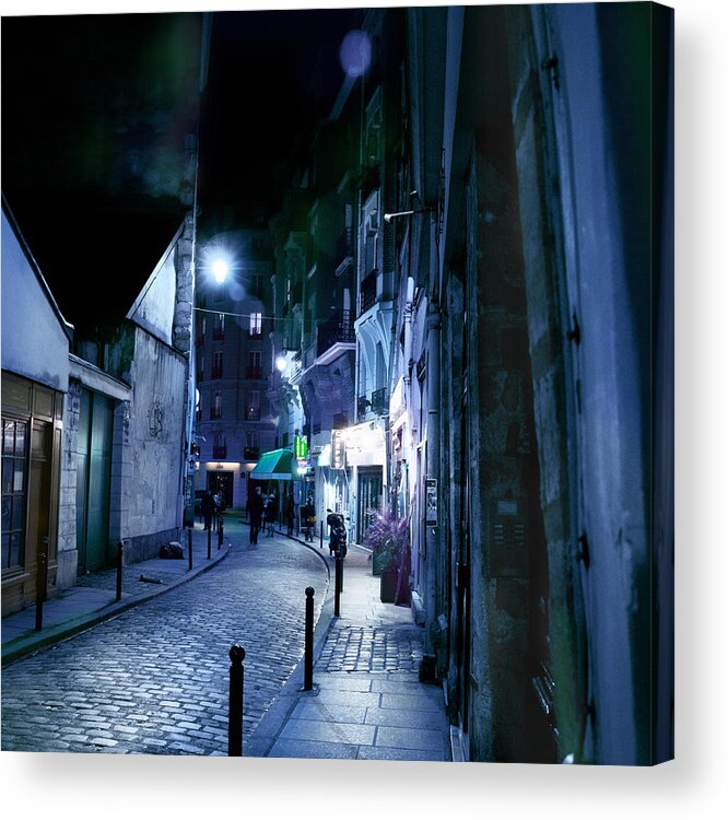 France Acrylic Print featuring the photograph Latin Quarter at Midnight by Evie Carrier