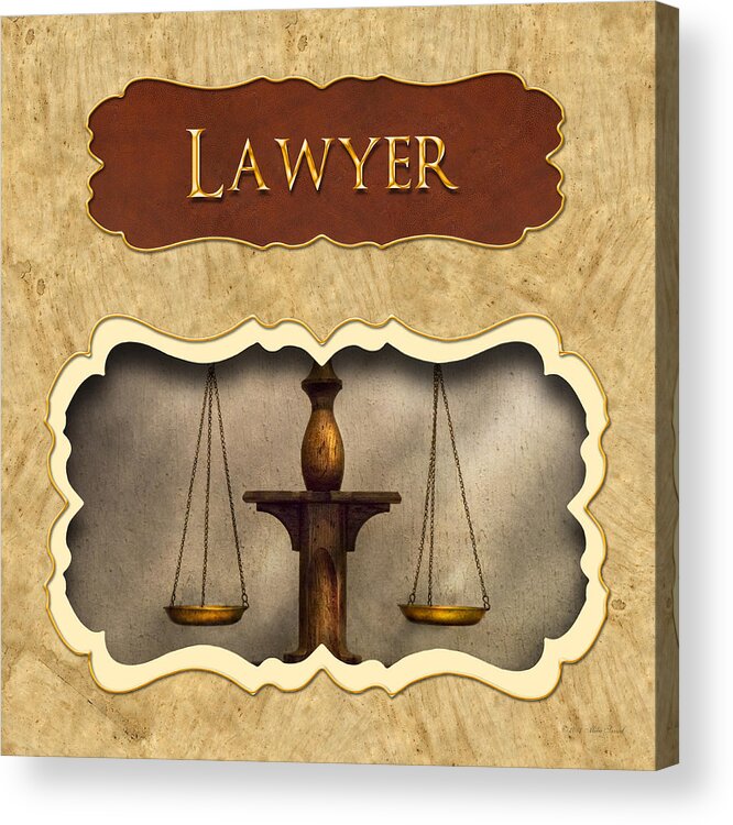 Lawyer Acrylic Print featuring the photograph Lawyer button by Mike Savad