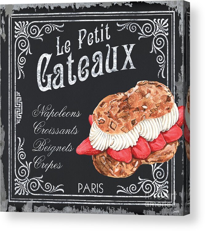 Dessert Acrylic Print featuring the painting Le Petit Gateaux by Debbie DeWitt