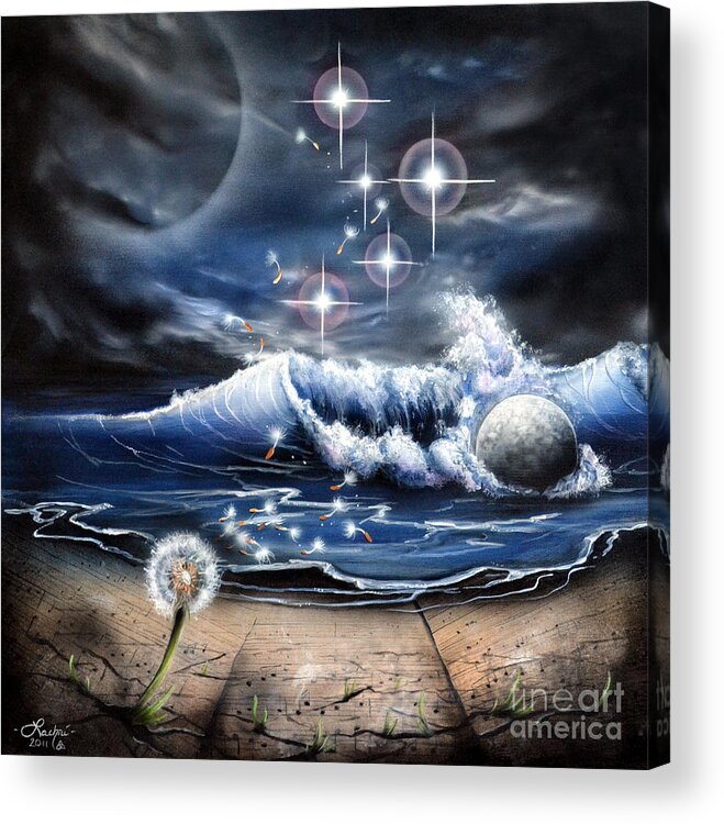 Seascape Acrylic Print featuring the painting Left Behind by Lachri