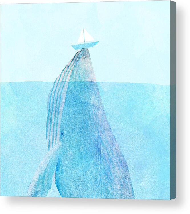 Whale Acrylic Print featuring the drawing Lift by Eric Fan
