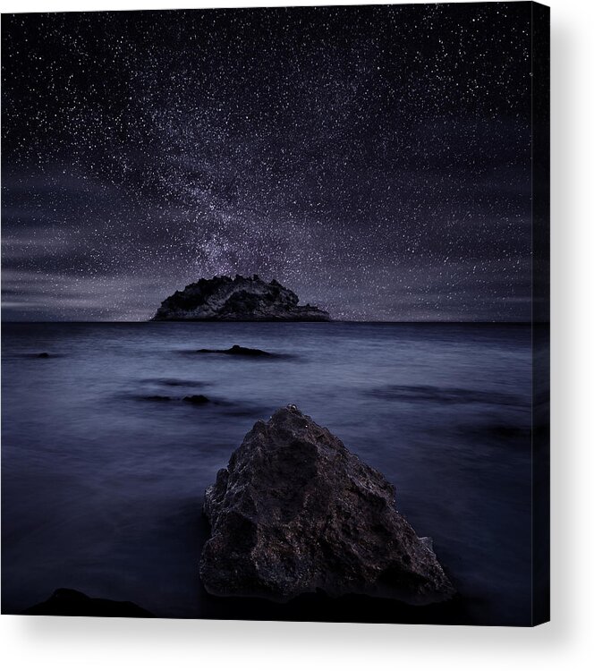 Night Acrylic Print featuring the photograph Lights of the past by Jorge Maia