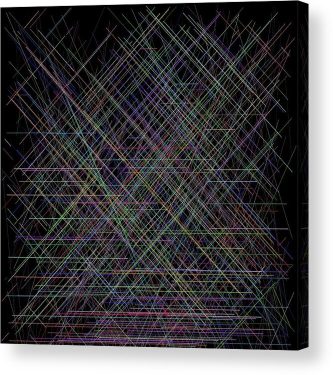 Abstract Digital Algorithm Rithmart Acrylic Print featuring the digital art Lines.2 by Gareth Lewis