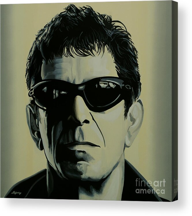 Lou Reed Acrylic Print featuring the painting Lou Reed Painting by Paul Meijering