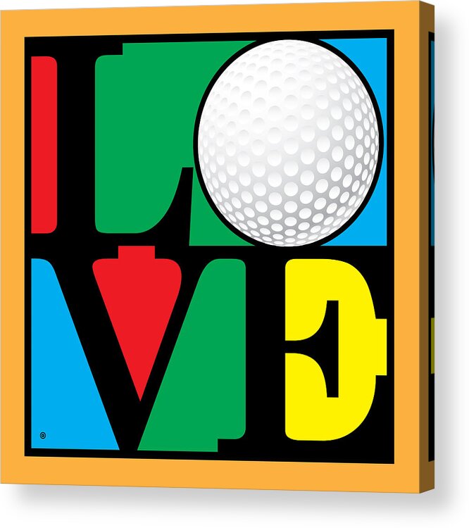 Vector Acrylic Print featuring the digital art Love Golf by Gary Grayson