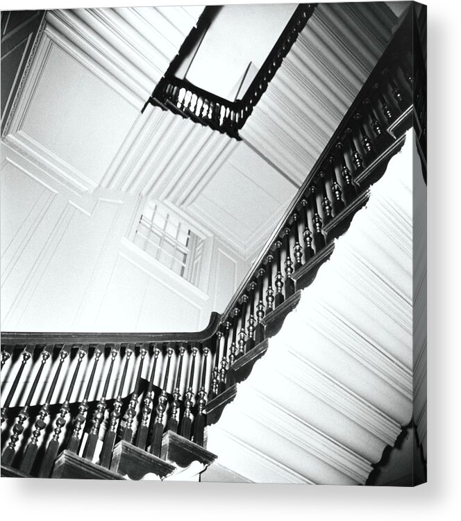 Shirley Plantation Acrylic Print featuring the photograph Low Angle View Of Staircase by Tom Leonard