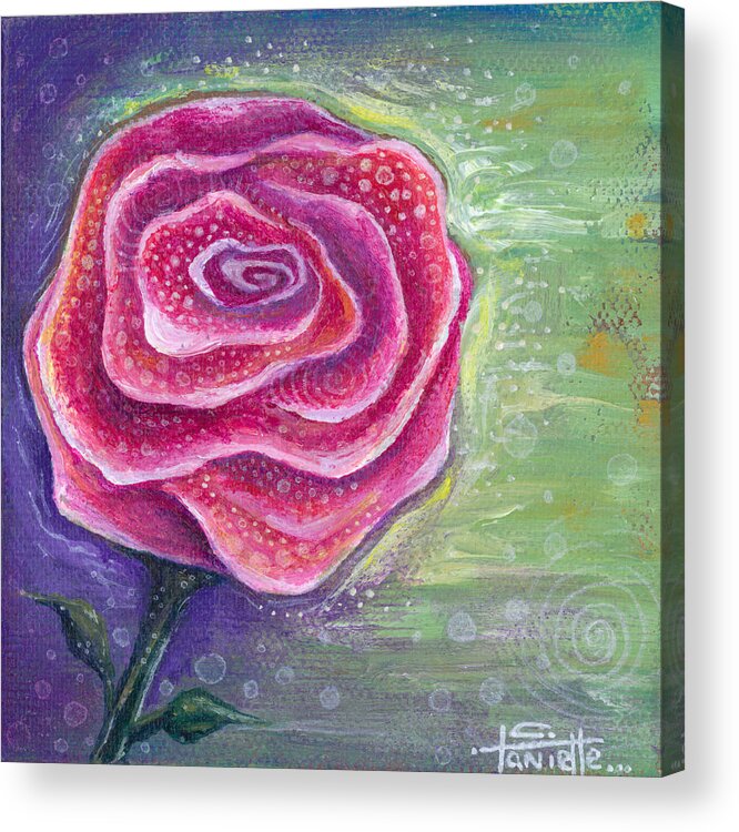 Rose Acrylic Print featuring the painting Lucky in Love by Tanielle Childers