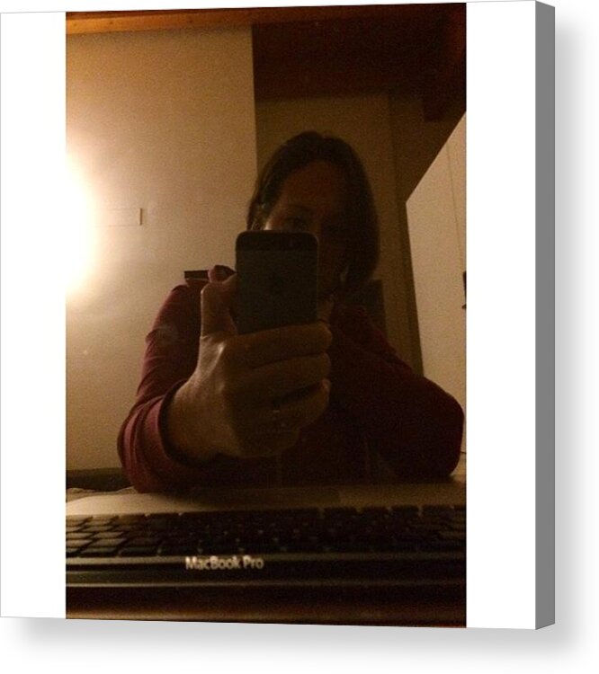 Apple Acrylic Print featuring the photograph #mac #iphone5s #macbook #selfie #iphone by Jessica Morgantini