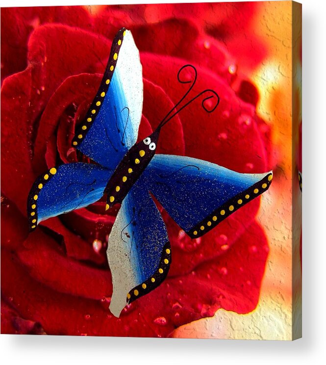 Butterfly Acrylic Print featuring the photograph Magic On The Wall by Carlos Avila