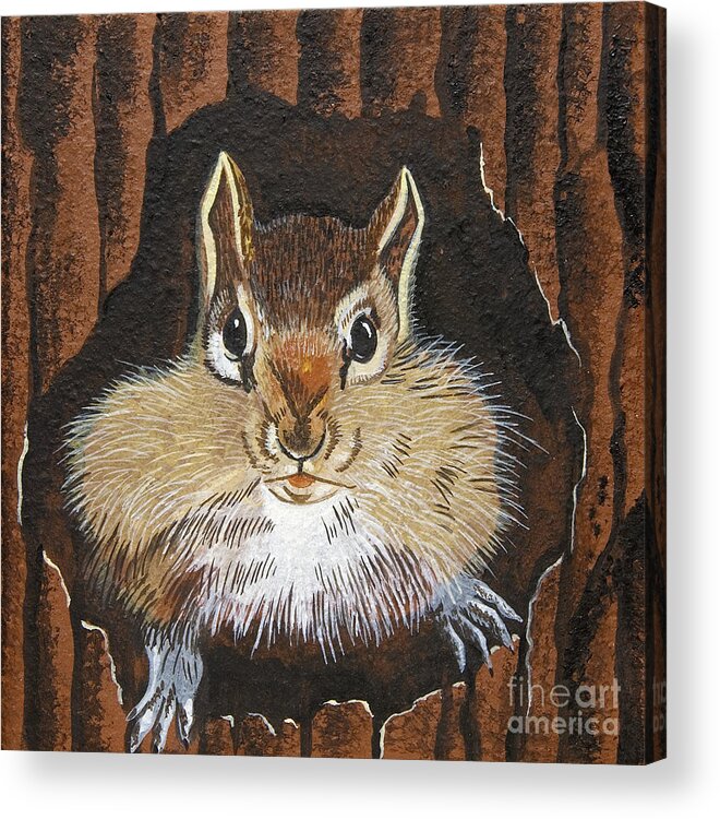 Chipmunk Acrylic Print featuring the painting Manty by Jennifer Lake