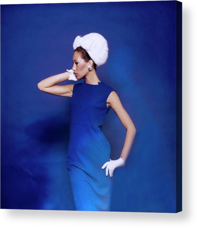 Accessories Acrylic Print featuring the photograph Marisa Berenson Wearing Hannah Troy by Bert Stern
