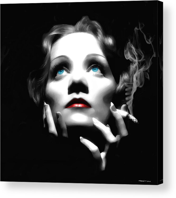 Marlene Dietrich Acrylic Print featuring the digital art Marlene Dietrich Portrait by Gabriel T Toro