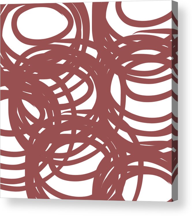 Marsala Acrylic Print featuring the painting Marsala Swirls- abstract painting by Linda Woods