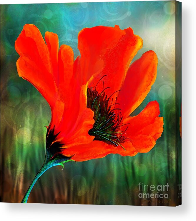 Landscape Acrylic Print featuring the digital art Meadow Light by Mary Eichert