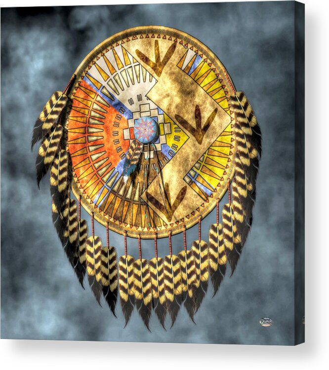 Native American Shield Acrylic Print featuring the digital art Medicine Shield by Daniel Eskridge