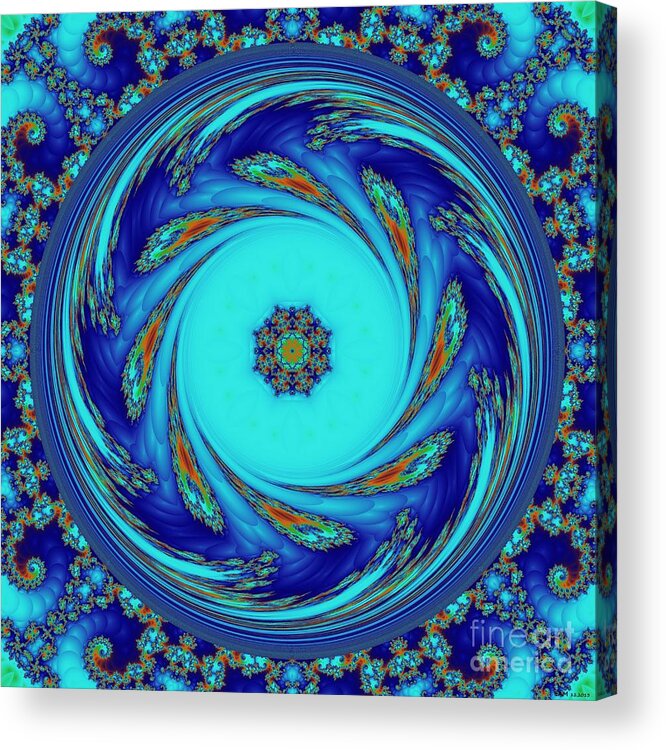 Meditations On Blue Acrylic Print featuring the digital art Meditations on Blue by Elizabeth McTaggart