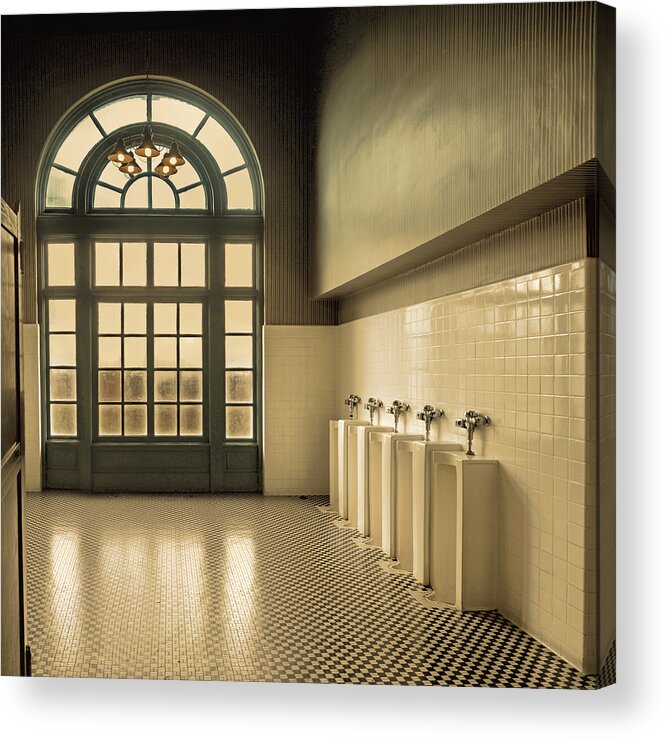 Window Photography Acrylic Print featuring the photograph Men's Room by Steven Michael