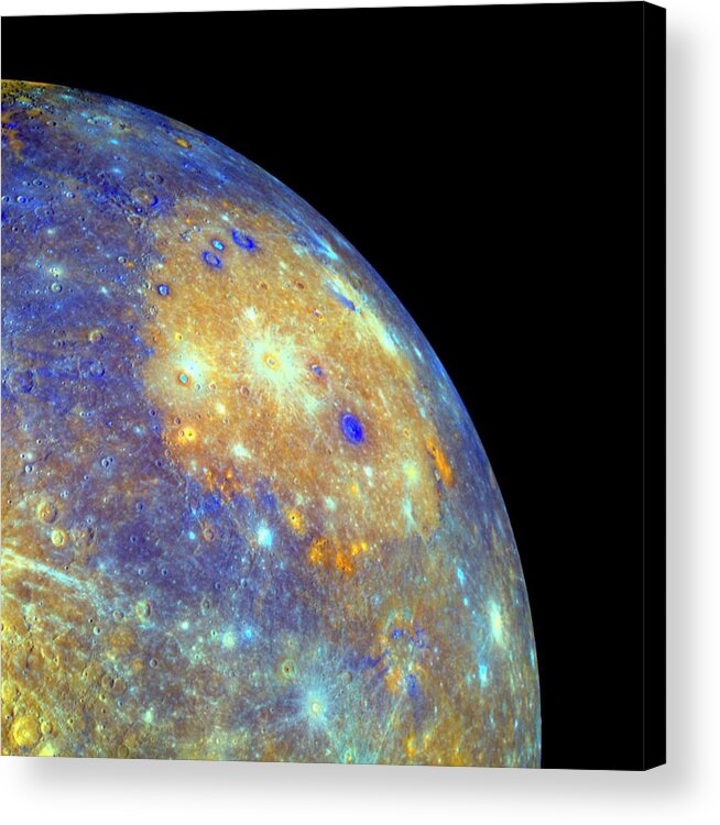 Mercury Acrylic Print featuring the photograph Mercury by Nasa/jhu-apl/asu/carnegie Institution Of Washington/science Photo Library