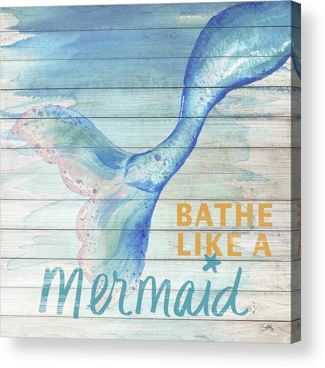 Mermaid Acrylic Print featuring the painting Mermaid Bath I by Elizabeth Medley