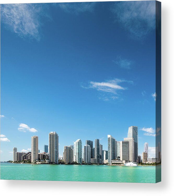 Apartment Acrylic Print featuring the photograph Miami Skyline by Ferrantraite