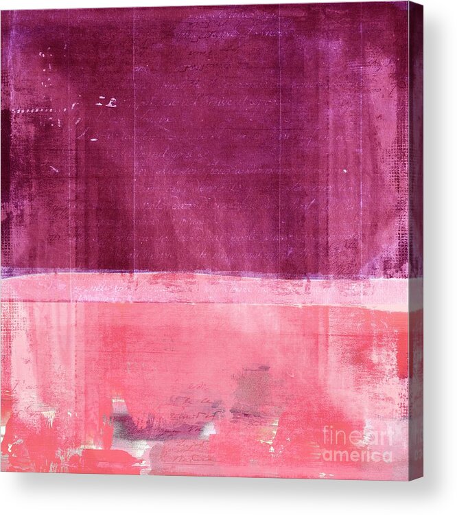 Pink Acrylic Print featuring the painting Minima - s02b Pink by Variance Collections