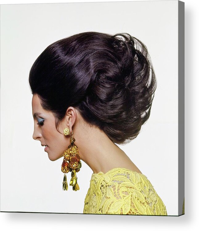 Fashion Acrylic Print featuring the photograph Mirella Petteni Wearing Robert Originals Earrings by Bert Stern