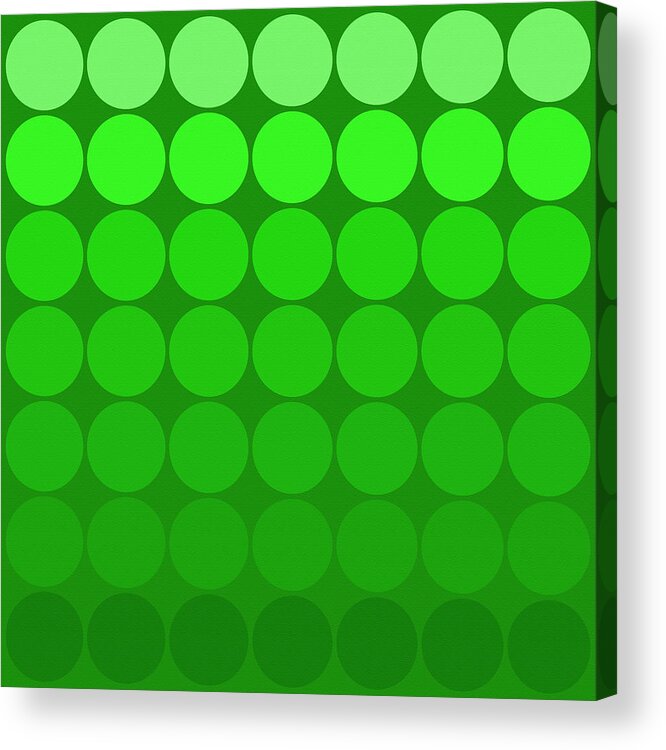 Mod Pop Acrylic Print featuring the digital art Mod Pop Circles Green Tones by Denise Beverly
