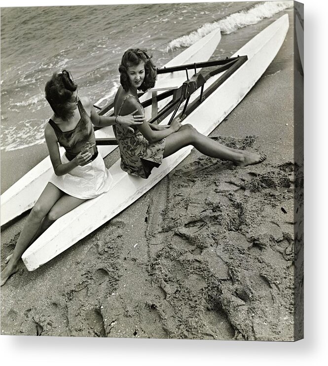Fashion Acrylic Print featuring the photograph Models On A Catamaran by Toni Frissell