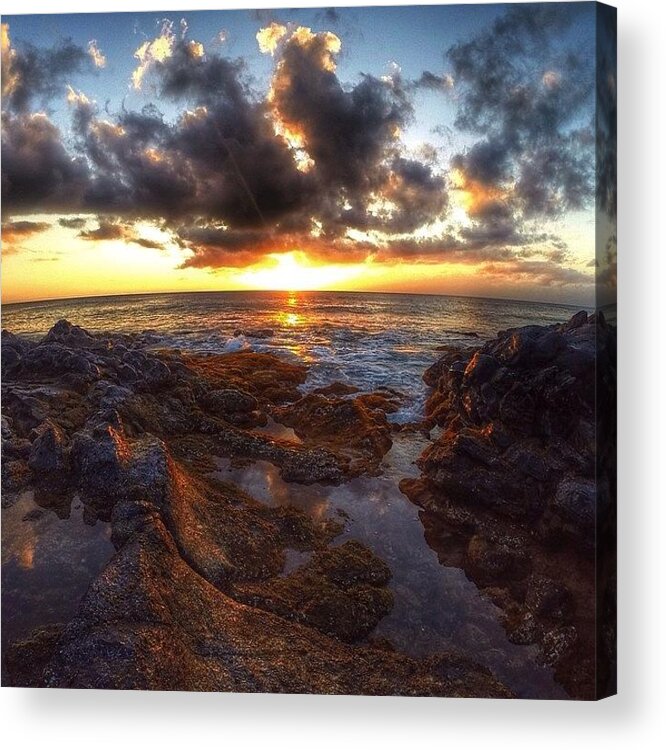Follow Acrylic Print featuring the photograph Molokai Sunset by Brian Governale
