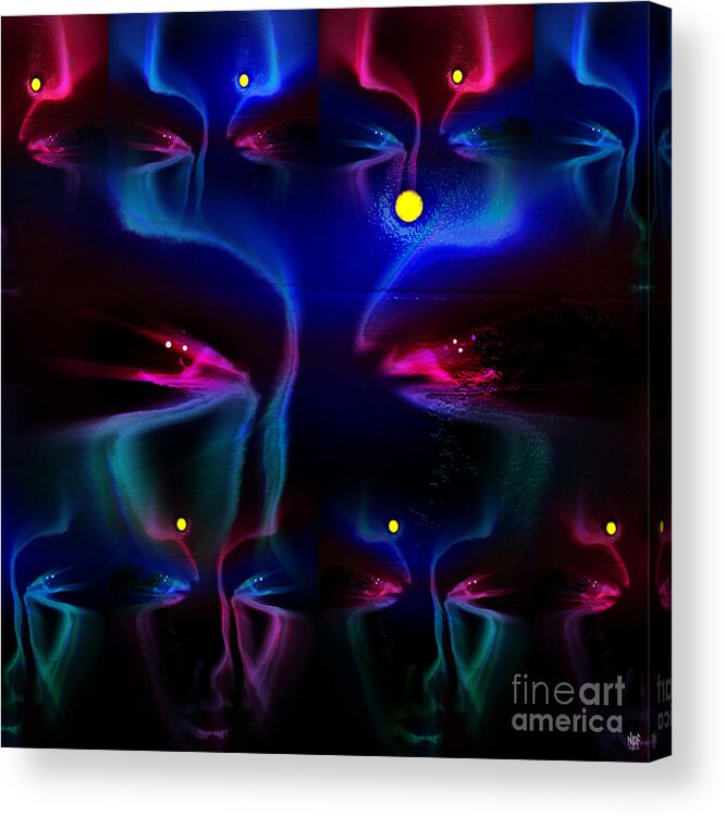 Face Acrylic Print featuring the digital art Moonchild by Neil Finnemore