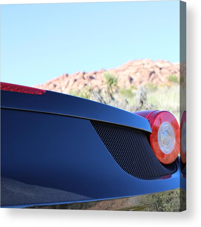Car Acrylic Print featuring the photograph Mountains and Ferrari by Jeff Hawley